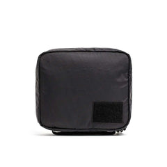 GORUCK black rucking field pouch with patch panel, tough minimalist gear on white background