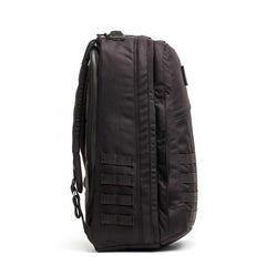 GORUCK black 40L rucksack side view, durable 1000D fabric, rugged outdoor backpack