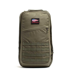 GORUCK GR2 40L Ranger Green backpack with USA flag patch, rugged rucking gear