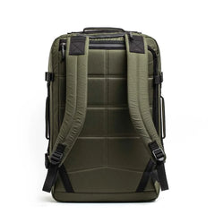 GORUCK dark green XPAC backpack with padded straps and rugged design, rear view