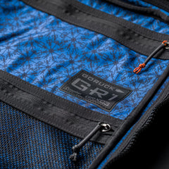 GORUCK GR1 rucksack interior with blue Beserker Viking liner and black mesh pocket