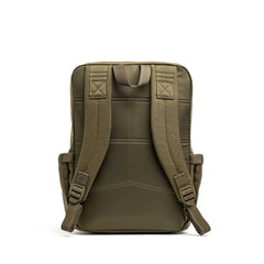 GORUCK Ranger Green rucksack, rear view, showing padded straps and durable design