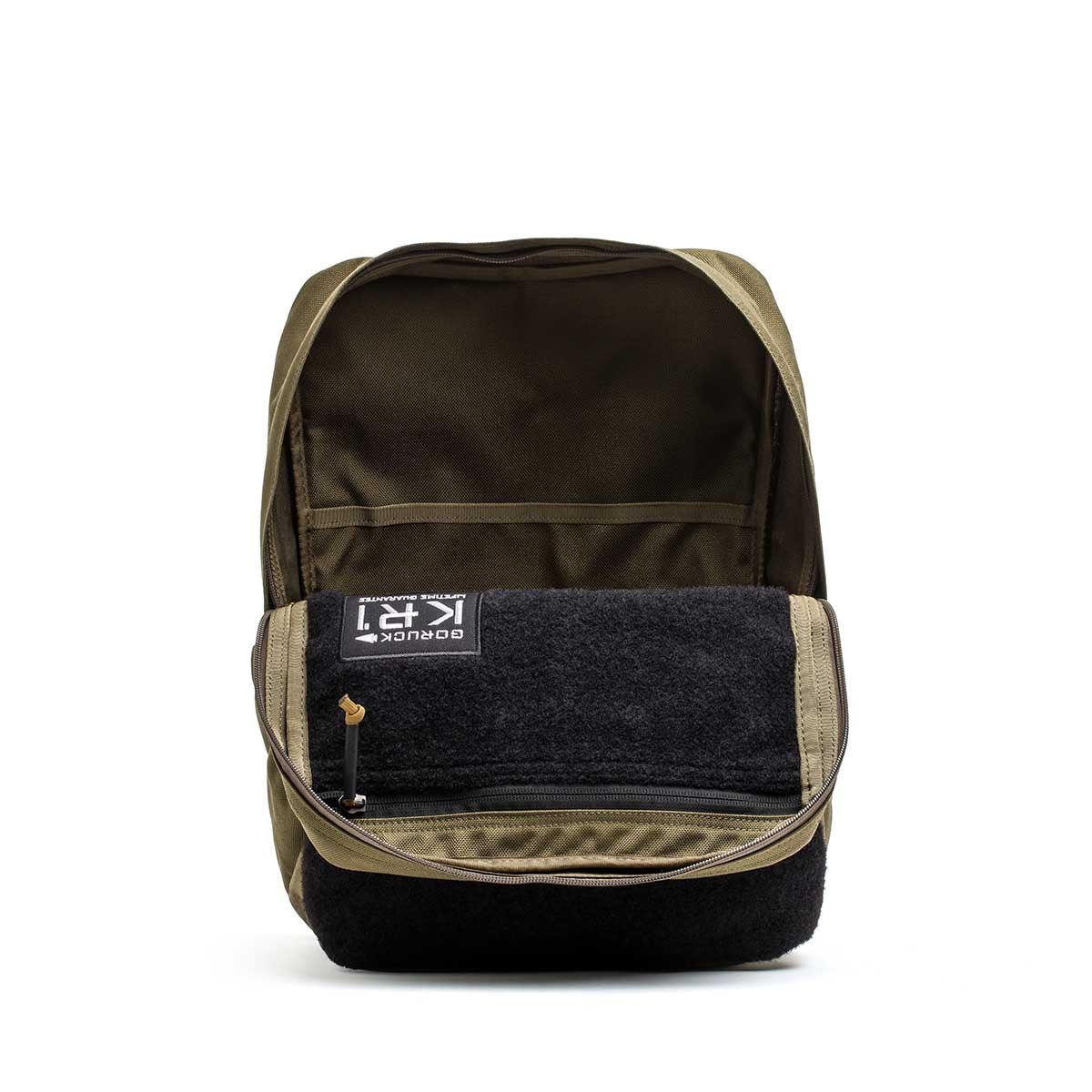 GORUCK KR1 Ranger Green rucking backpack with open compartment and internal pouch