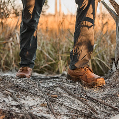 GORUCK MACV-2 Mid Top Briar Coyote rucking boots in outdoor terrain