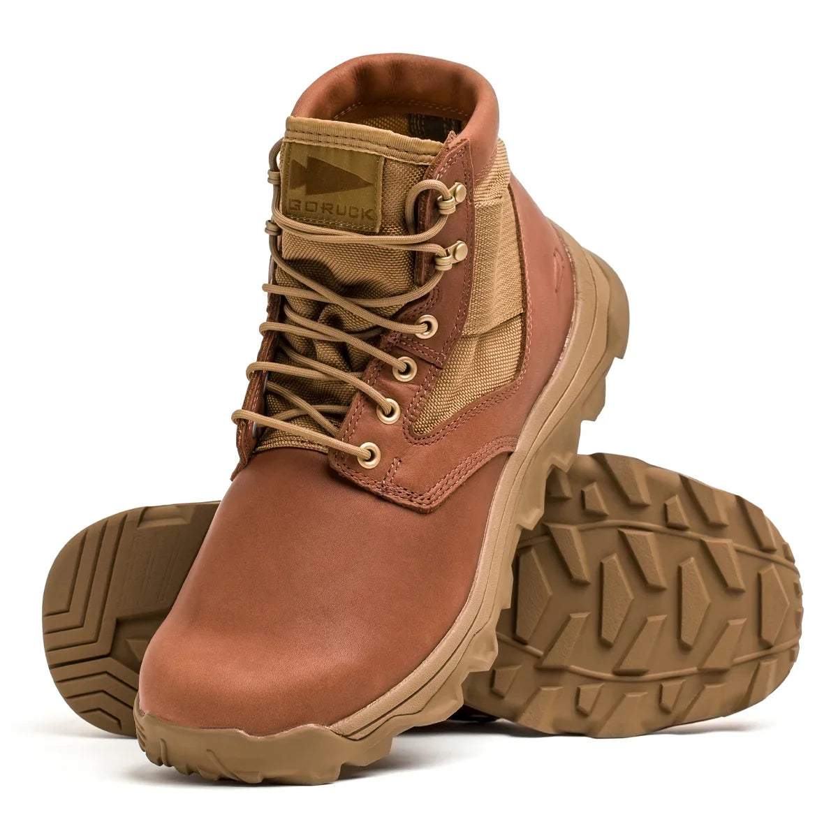 GORUCK MACV-2 Mid Top boot in Briar brown, rugged sole, outdoor rucking footwear