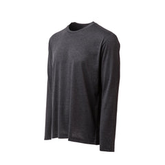 GORUCK men's black long sleeve triblend shirt, size L, plain front, on white background