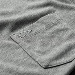 GORUCK men's heather grey long sleeve triblend shirt chest pocket with spearhead embroidery
