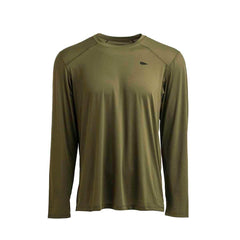 GORUCK men's olive long sleeve performance tee with thumbholes, size L