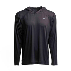 GORUCK men's black pullover performance hoodie with thumbholes, size L, front view