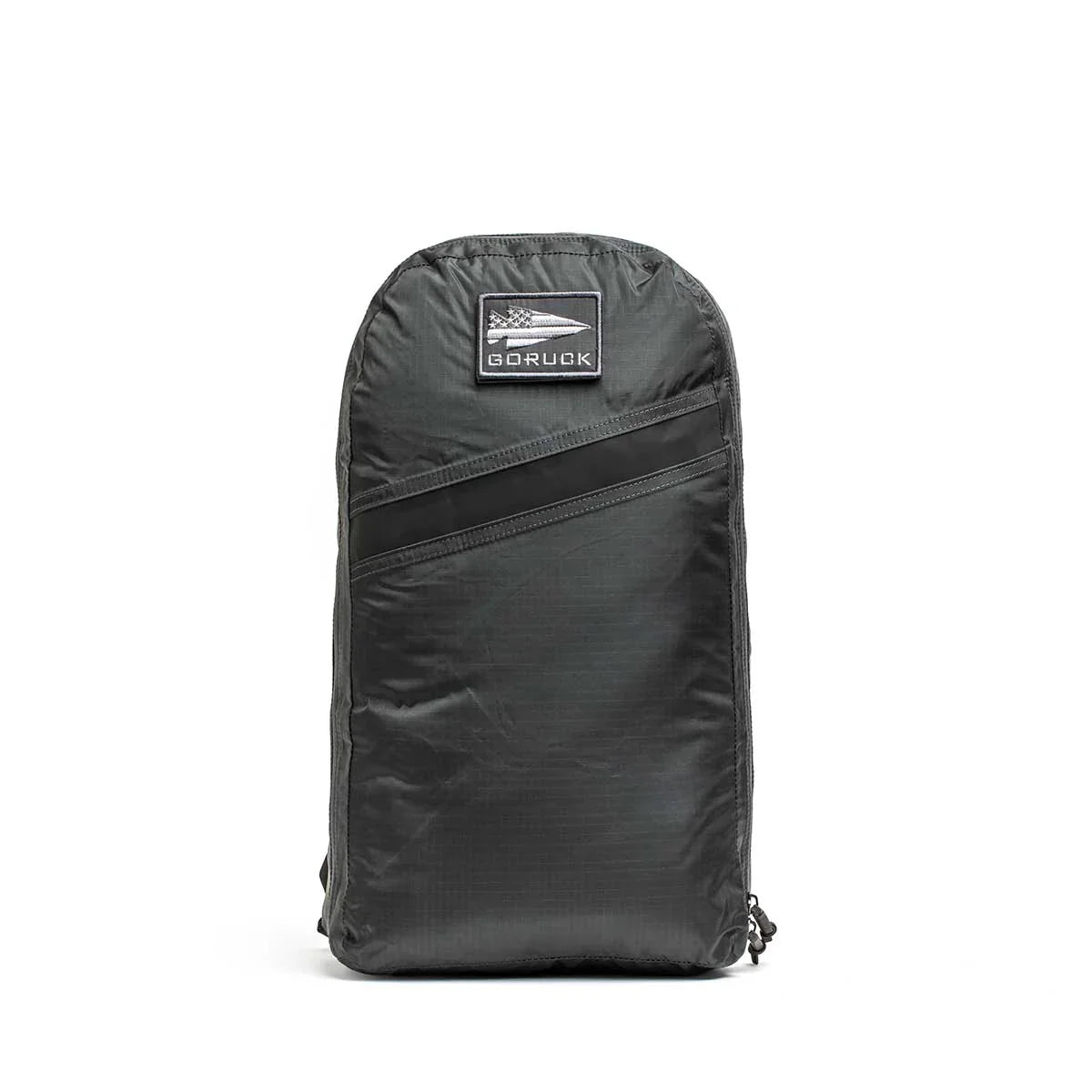 GORUCK Packable Bullet 15L rucking backpack in Armor Grey, front view on white background