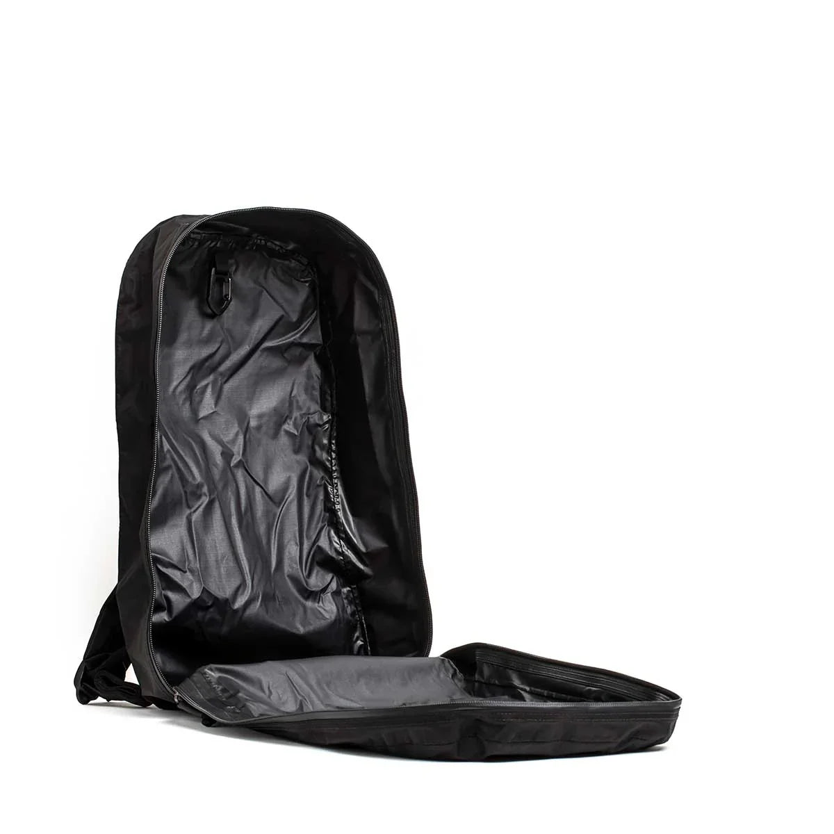 GORUCK Packable Bullet 15L black rucksack fully opened, lightweight and durable design