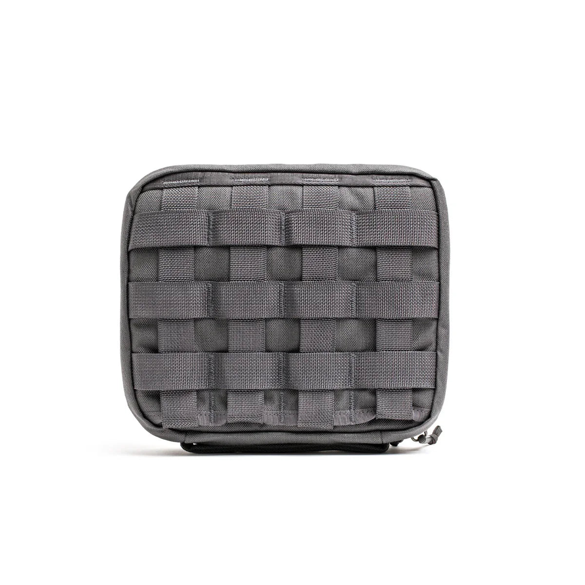 GORUCK padded field pocket in Armor Grey with MOLLE webbing, rugged rucking gear accessory