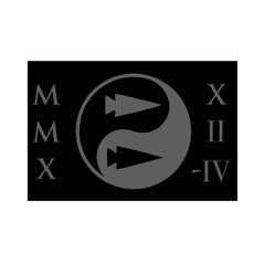 GORUCK Tribe 2022 April patch with yin-yang design and Roman numerals on black background