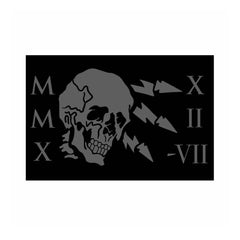 GORUCK Tribe 2022 July patch with skull, lightning bolts, and Roman numerals on black background