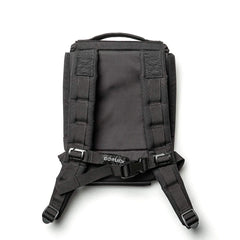GORUCK black rucksack back view with padded straps and durable build on white background