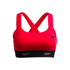 GORUCK ToughFlex High Impact Red Rucking Sports Bra with arrow design and cross-back straps