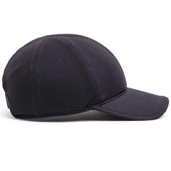 GORUCK black running hat with curved brim, durable rucking gear side view