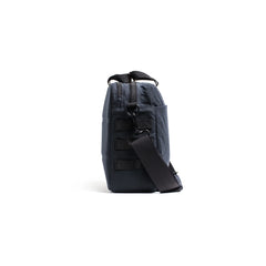 GORUCK Heritage black shoulder bag 15L side view with durable strap and MOLLE webbing