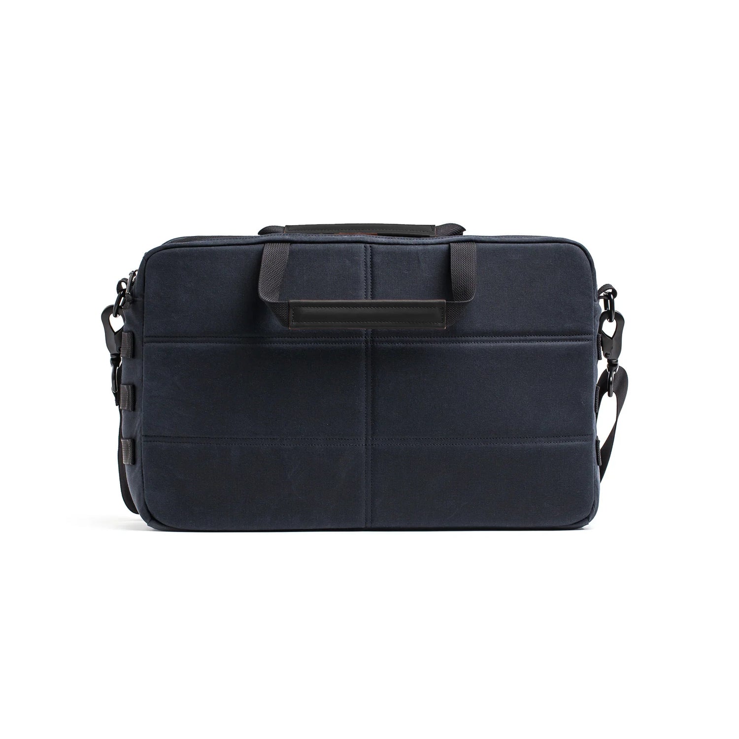 GORUCK Heritage black 15L shoulder bag with handle and detachable strap on white background