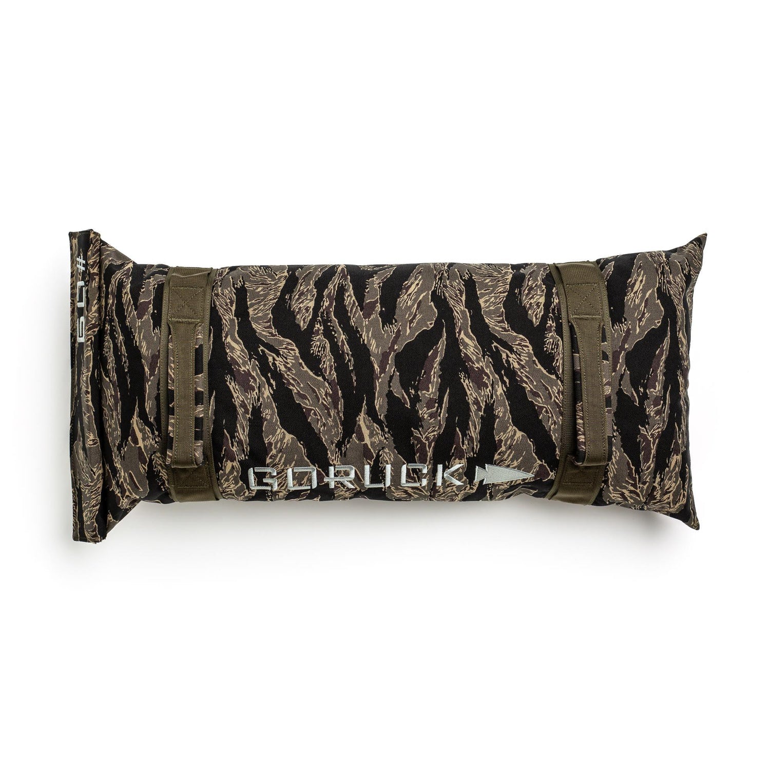 GORUCK Simple Training Sandbag 60LB with tiger stripe camo pattern and durable handles