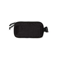 GORUCK black sternum strap pouch with dual zippers and buckle on white background