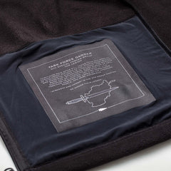 GORUCK Task Force Dagger fleece jacket interior patch with special forces graphic and text
