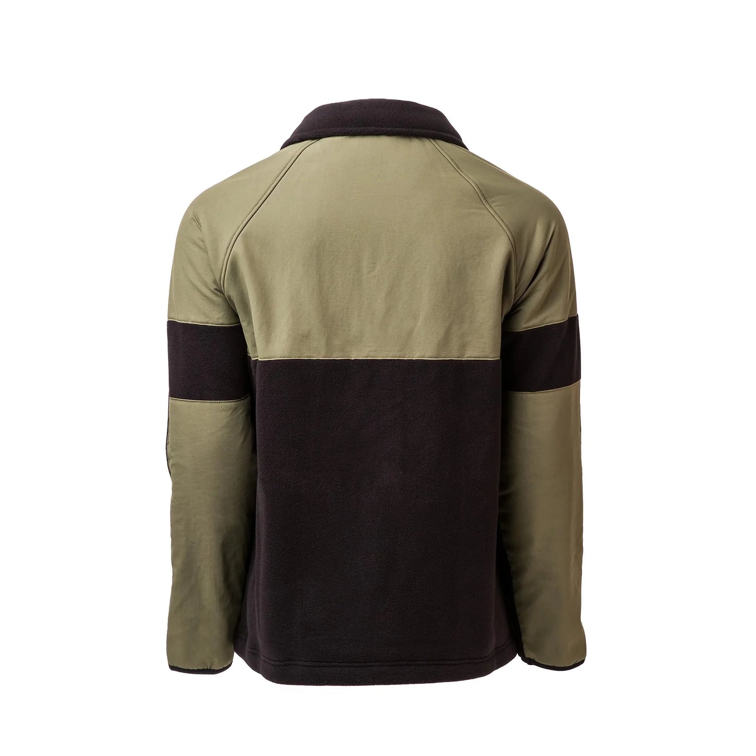 GORUCK Task Force Dagger fleece jacket in black and ranger green, back view