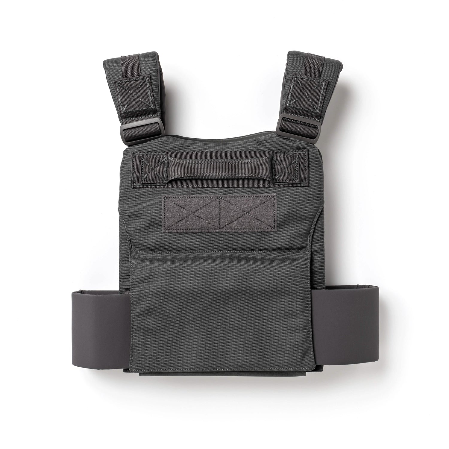 The Training Weight Vest 2.0 is a black tactical vest with adjustable shoulder straps and a front pocket for ruck plates, shown on a white background.