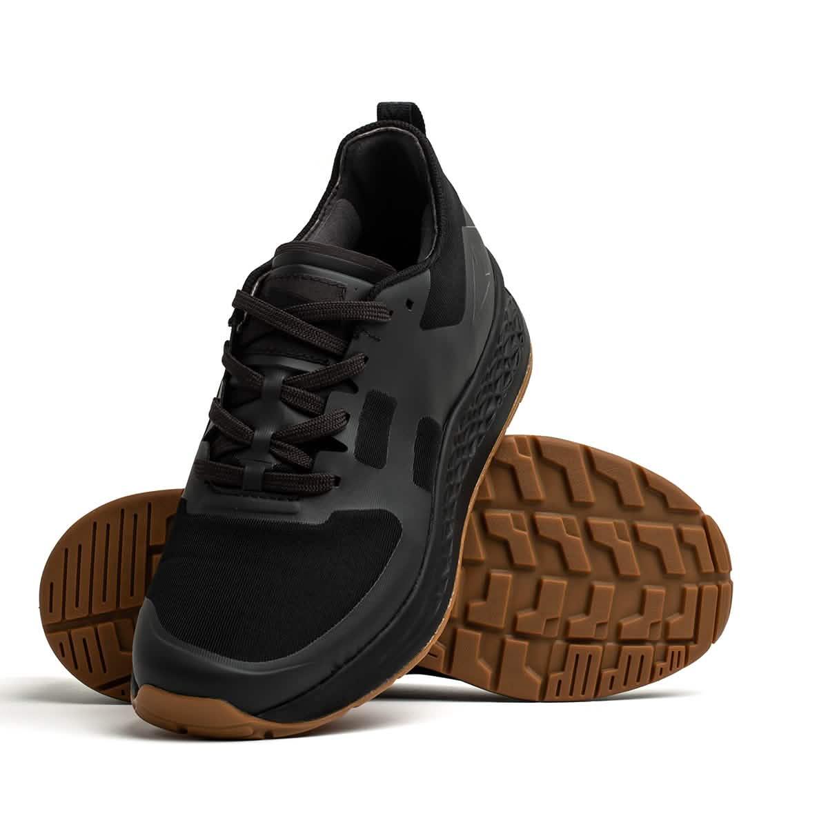 GORUCK black rucking shoe with brown sole, durable design for outdoor fitness training