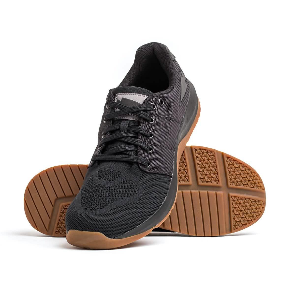 GORUCK black rucking shoes with gum sole, designed for tough outdoor training.