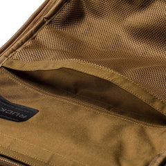 Close-up of an open Rucker 5.0 showing its inner mesh and fabric pockets, perfect for rucking enthusiasts.