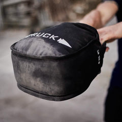 GORUCK sandbag in use, showing durable black rucking gear outdoors