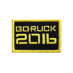 GORUCK 2016 embroidered patch with yellow border and text on black fabric