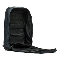 GORUCK black rucksack with open clamshell design, internal pockets and rugged build