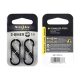 Nite Ize S-Biner black stainless steel carabiner pack, 5 lb load, GORUCK rucking gear accessory