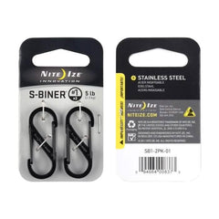 Nite Ize S-Biner black stainless steel carabiner pack, 5 lb load, GORUCK rucking gear accessory