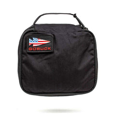 GORUCK Shadow Pocket L black rucking gear pouch with handle and American flag patch
