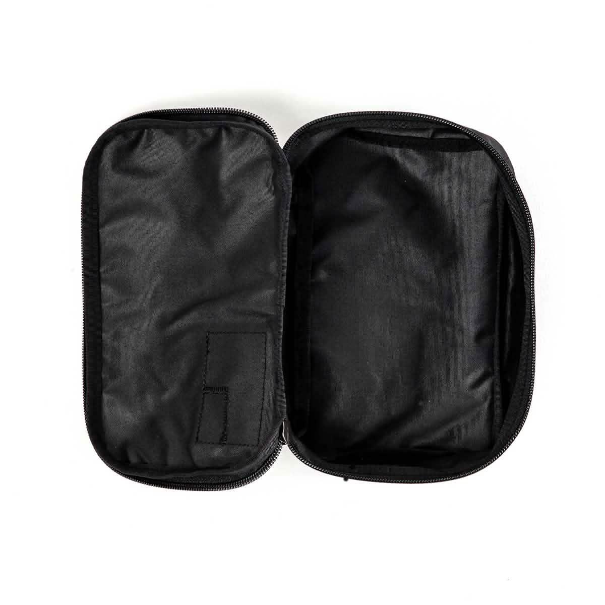 GORUCK Shadow Pocket M black zippered ruck accessory pouch open, interior view