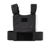 The Training Weight Vest - Black is a tactical plate carrier with adjustable shoulder straps and velcro closure, ideal for training. Shown against a white background.