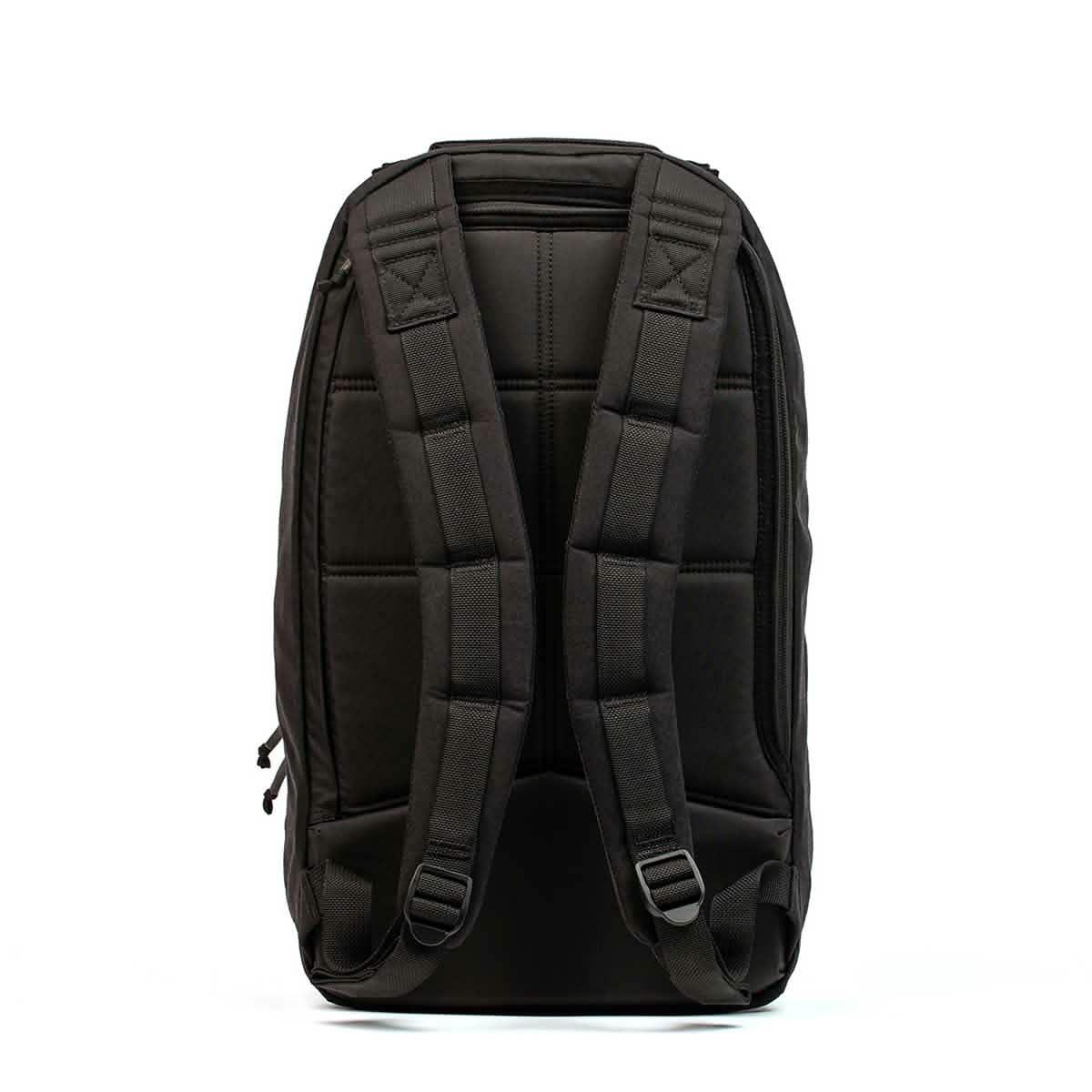 GORUCK black rucksack with padded straps and rugged back panel, designed for rucking gear