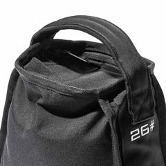 GORUCK black sandbag with reinforced handle and visible 26-pound marking