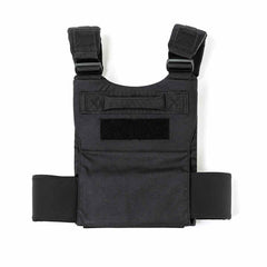 The Training Weight Vest - Black features adjustable straps and a front velcro patch, making it perfect for training. Displayed on a white background.
